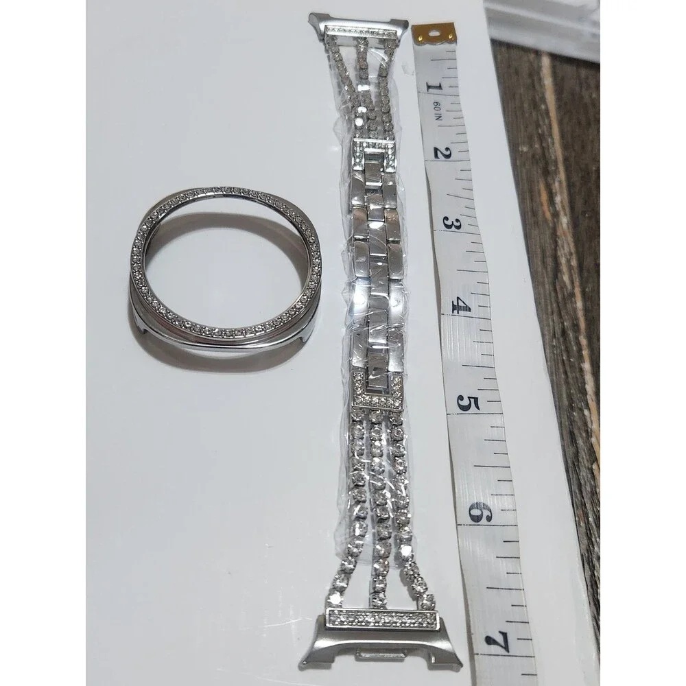 Silver Metal Strap Band w/ Bumper Case for Samsung Galaxy Watch 8 40mm 44mm